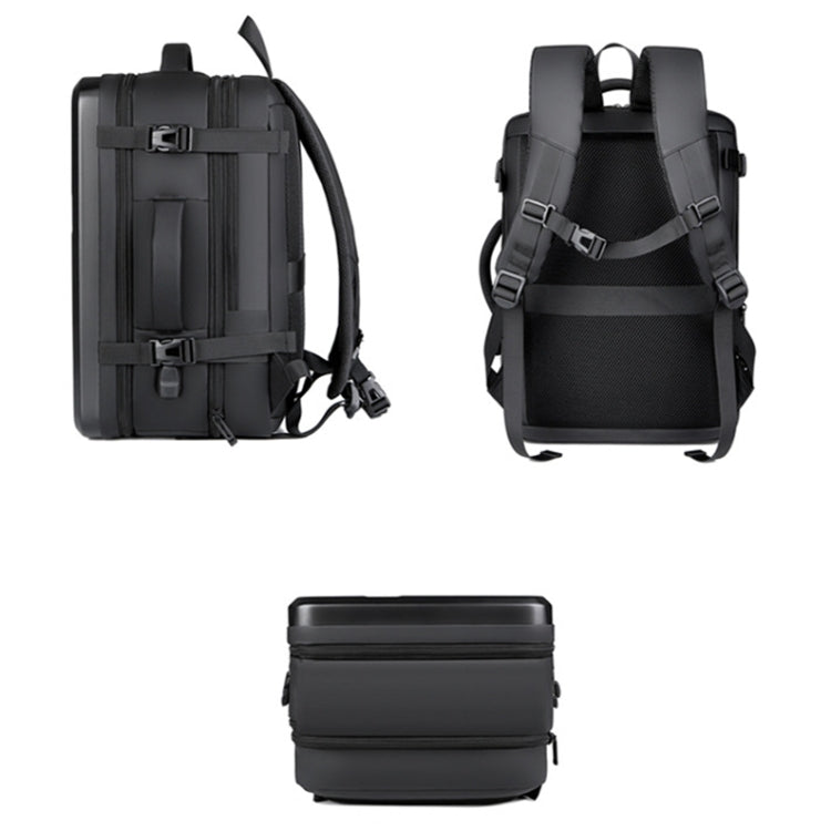 Sac à dos rigide étanche extensible grande capacité avec trou de charge USB, 161 gris clair, 161 noir, 161 gris foncé, 162 noir, 162 gris profond, 162 gris clair