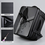 Sac à dos rigide étanche extensible grande capacité avec trou de charge USB, 161 gris clair, 161 noir, 161 gris foncé, 162 noir, 162 gris profond, 162 gris clair