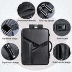 Sac à dos rigide étanche extensible grande capacité avec trou de charge USB, 161 gris clair, 161 noir, 161 gris foncé, 162 noir, 162 gris profond, 162 gris clair