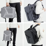Sac à dos rigide étanche extensible grande capacité avec trou de charge USB, 161 gris clair, 161 noir, 161 gris foncé, 162 noir, 162 gris profond, 162 gris clair