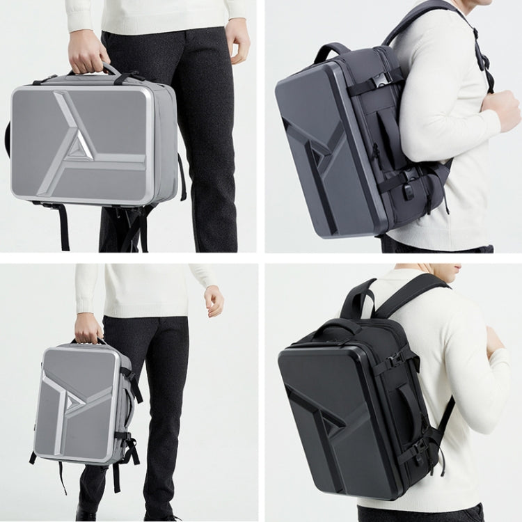 Sac à dos rigide étanche extensible grande capacité avec trou de charge USB, 161 gris clair, 161 noir, 161 gris foncé, 162 noir, 162 gris profond, 162 gris clair