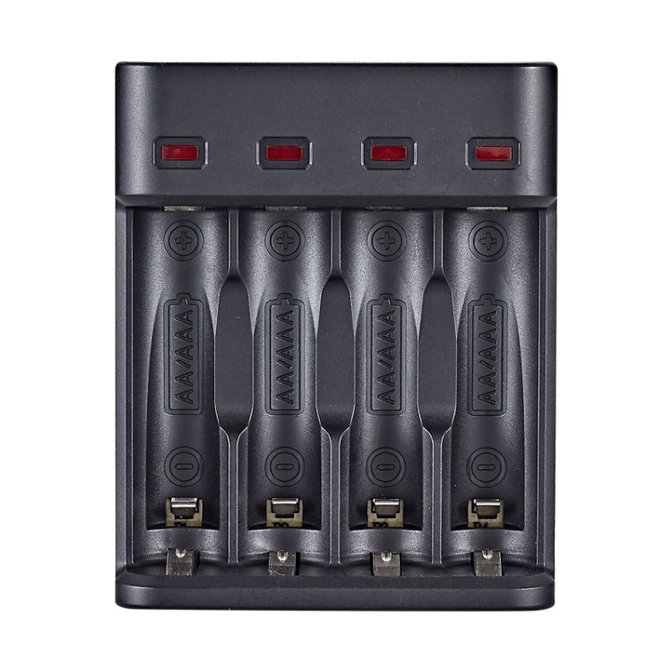 Chargeur USB Indépendant BMAX BH-804U 1,2V pour Piles Rechargeables AA/AAA 4 Emplacements, 4 Emplacements Micro USB (Noir)