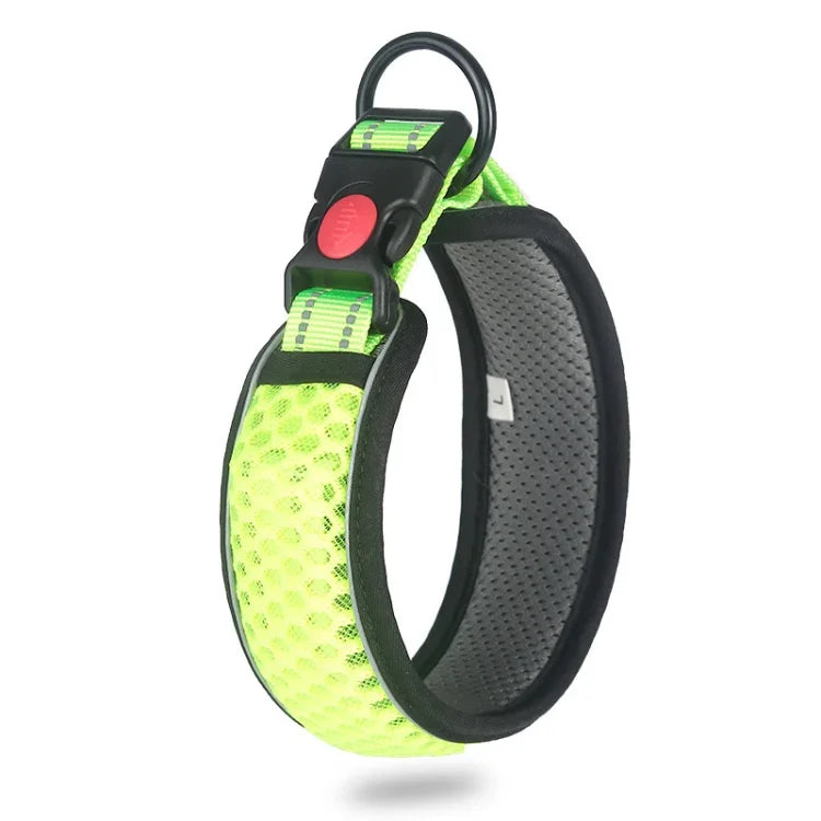 Honeycomb Net Dog Collar Neck Collar Breathable Reflective Anti-Strangle Collar, XS, S, M, L, XL