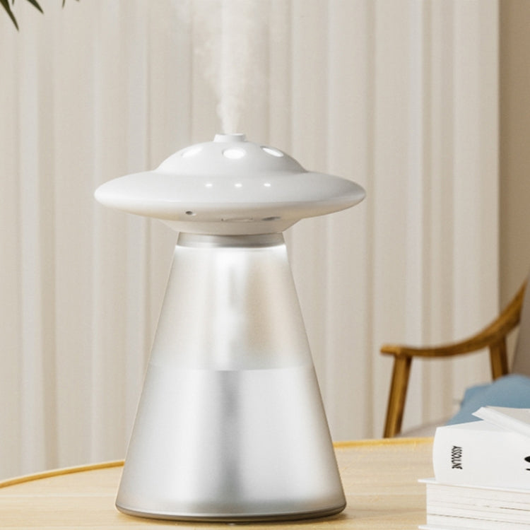 Humidificateur Veilleuse USB en Forme de Soucoupe Volante FX-041, Blanc Ivoire, Vert Océan, Bleu Clair