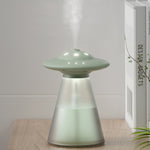 Humidificateur Veilleuse USB en Forme de Soucoupe Volante FX-041, Blanc Ivoire, Vert Océan, Bleu Clair