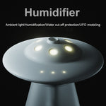 Humidificateur Veilleuse USB en Forme de Soucoupe Volante FX-041, Blanc Ivoire, Vert Océan, Bleu Clair