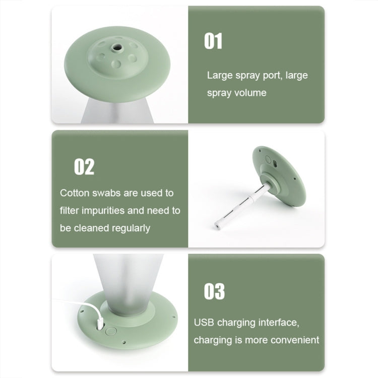 Humidificateur Veilleuse USB en Forme de Soucoupe Volante FX-041, Blanc Ivoire, Vert Océan, Bleu Clair