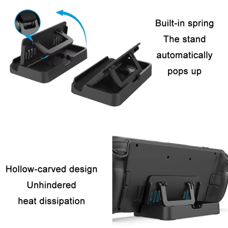 Support de console pliable et réglable PGTECH pour Steam Deck + ensemble d'autocollants pour pavé tactile, Support de console PGTECH + autocollant pour pavé tactile