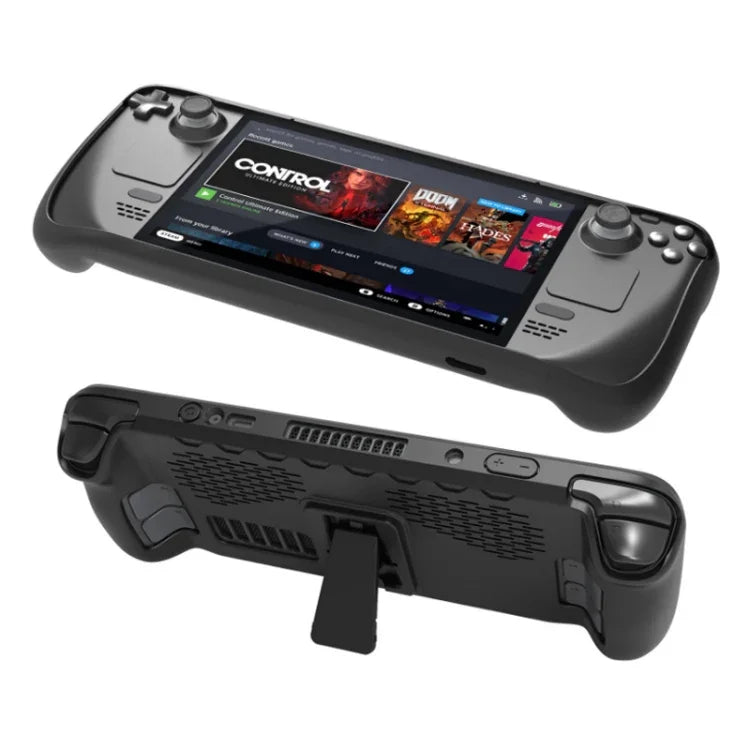 Étui en TPU pour console portable JYS Steam Deck + autocollant pour bouton tactile, étui en TPU + autocollant pour bouton tactile