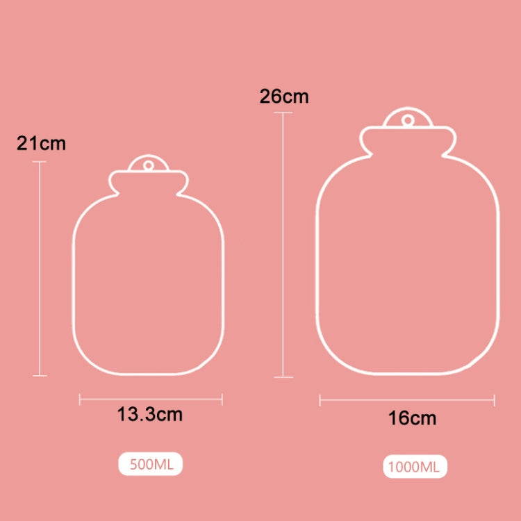 Mini bouillotte portable en peluche de dessin animé, 500 ml rose, 500 ml bleu, 1000 ml bleu, 1000 ml vert, 1000 ml vert menthe, 1000 ml jaune insert, 1000 ml vert insert