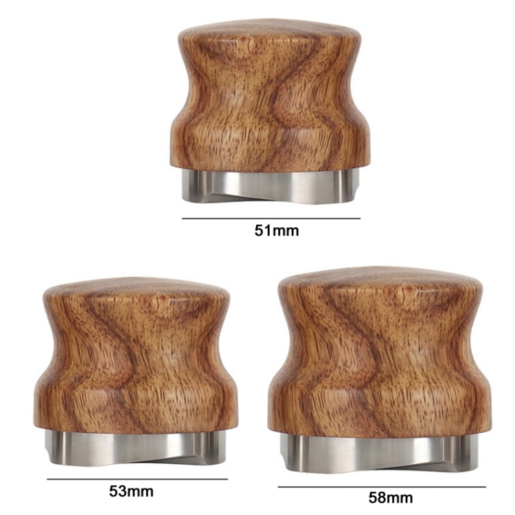 Pear Wood Stainless Steel Coffee Compressor, 51 mm, 53 mm, 58 mm