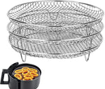 Accessoires pour friteuse à air, grille vapeur ronde à trois couches de 8 pouces, Ronde