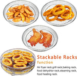 Accessoires pour friteuse à air, grille vapeur ronde à trois couches de 8 pouces, Ronde