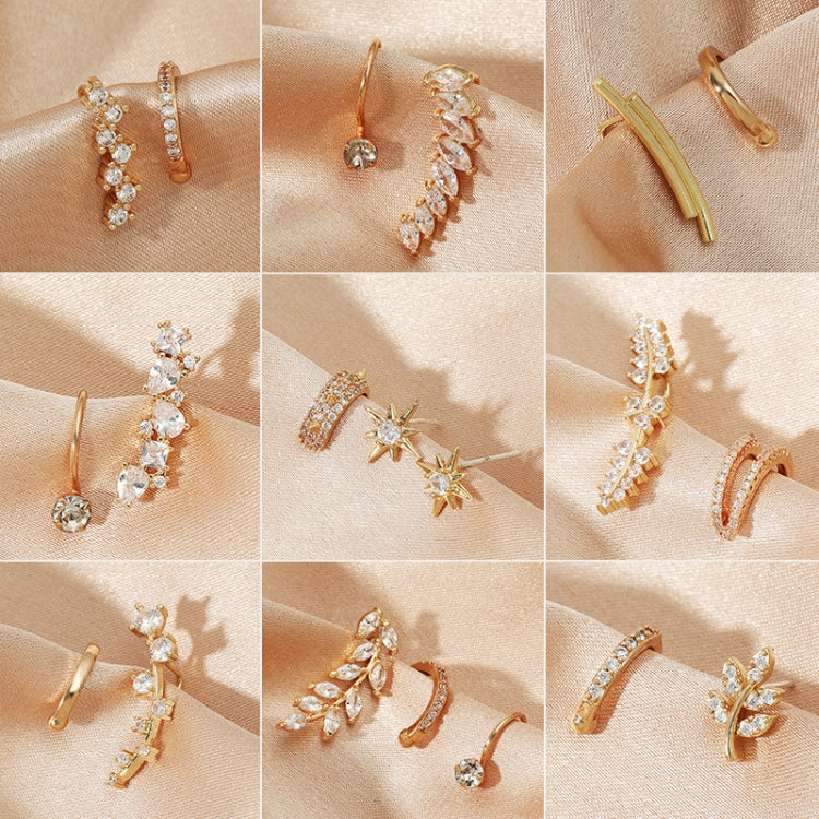 Simple Small Drilling Lug Clip Geometric Zircon Earrings, DZ-523, DZ-522, DZ-520, DZ-519, DZ-518, DZ-517, DZ-516, DZ-515, DZ-514, DZ-513, DZ-512, DZ-510, DZ-509