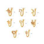 Pince-nez en forme de U en cuivre incrusté de zircon, couleur : G-189 Argent, G-364 Or, G-365 Argent, G-247 Or, G-248 Argent, G-251 Or, G-252 Argent, G-253 Or, G-254 Argent, G-235 Or, G-236 Argent, G-231 Or, G-232 Argent, G-249 Or