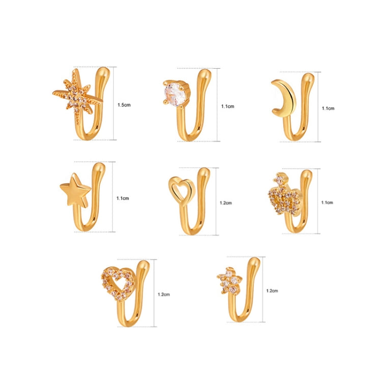 Pince-nez en forme de U en cuivre incrusté de zircon, couleur : G-189 Argent, G-364 Or, G-365 Argent, G-247 Or, G-248 Argent, G-251 Or, G-252 Argent, G-253 Or, G-254 Argent, G-235 Or, G-236 Argent, G-231 Or, G-232 Argent, G-249 Or