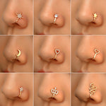 Pince-nez en forme de U en cuivre incrusté de zircon, couleur : G-189 Argent, G-364 Or, G-365 Argent, G-247 Or, G-248 Argent, G-251 Or, G-252 Argent, G-253 Or, G-254 Argent, G-235 Or, G-236 Argent, G-231 Or, G-232 Argent, G-249 Or
