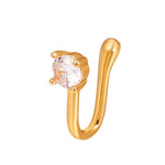 Pince-nez en forme de U en cuivre incrusté de zircon, couleur : G-189 Argent, G-364 Or, G-365 Argent, G-247 Or, G-248 Argent, G-251 Or, G-252 Argent, G-253 Or, G-254 Argent, G-235 Or, G-236 Argent, G-231 Or, G-232 Argent, G-249 Or