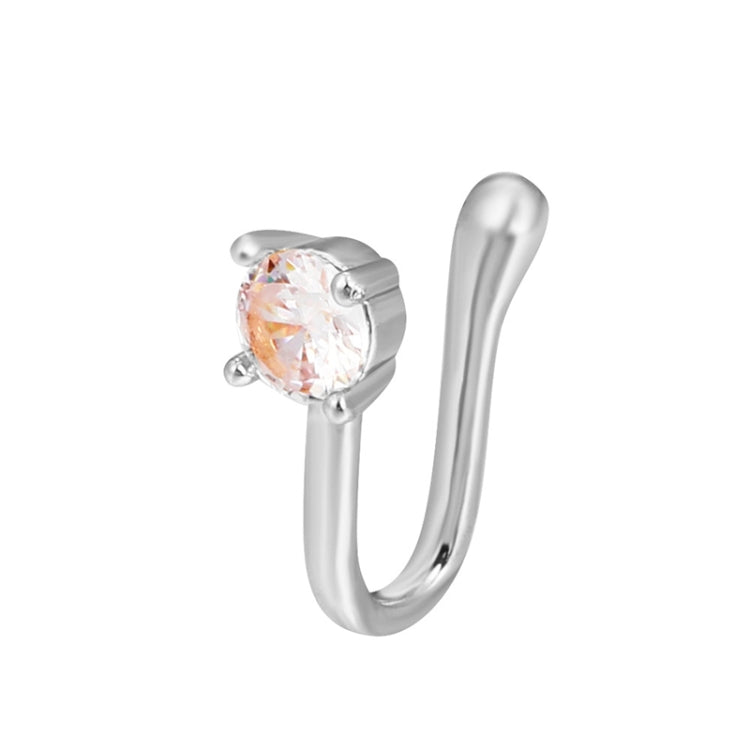 Pince-nez en forme de U en cuivre incrusté de zircon, couleur : G-189 Argent, G-364 Or, G-365 Argent, G-247 Or, G-248 Argent, G-251 Or, G-252 Argent, G-253 Or, G-254 Argent, G-235 Or, G-236 Argent, G-231 Or, G-232 Argent, G-249 Or