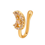 Pince-nez en forme de U en cuivre incrusté de zircon, couleur : G-189 Argent, G-364 Or, G-365 Argent, G-247 Or, G-248 Argent, G-251 Or, G-252 Argent, G-253 Or, G-254 Argent, G-235 Or, G-236 Argent, G-231 Or, G-232 Argent, G-249 Or