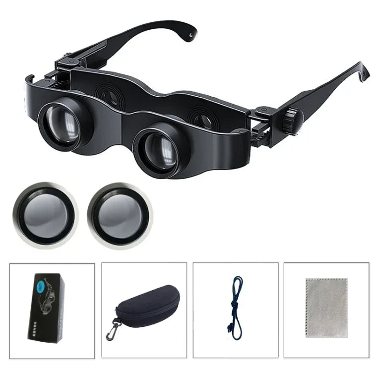 DM0125 3X Fishing Binoculars Adjustable Focus Glass Type Binoculars, Hardcover, With Grey Polarised Lens, With Yellow Polarised Lens, With Red Polarised Lens, With Grey + Yellow  Lens, With Tricolour  Lens