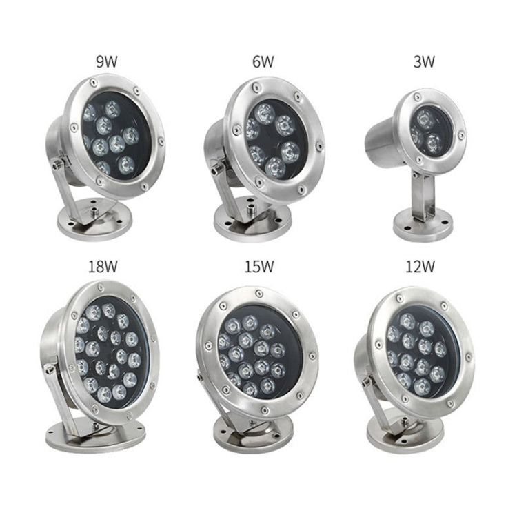 Projecteur LED submersible pour piscine, bassin, fontaine, lumière paysagère étanche, 3W, 6W, 9W, 12W, 18W, 24W