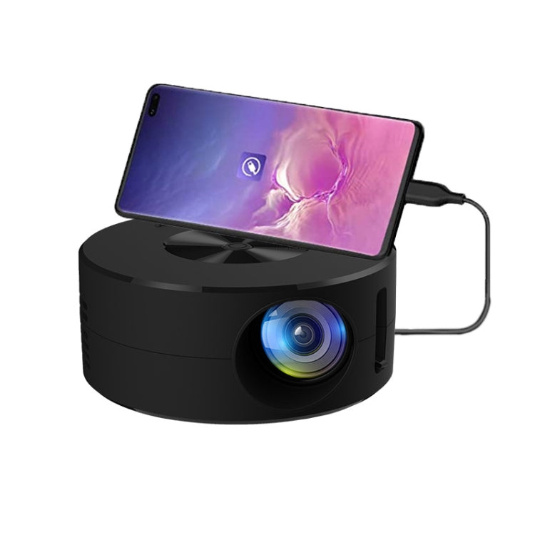 YT200 Mini projecteur LED HD 320 x 180P, alimenté par USB, prend en charge la connexion filaire pour écran de téléphone, noir, blanc