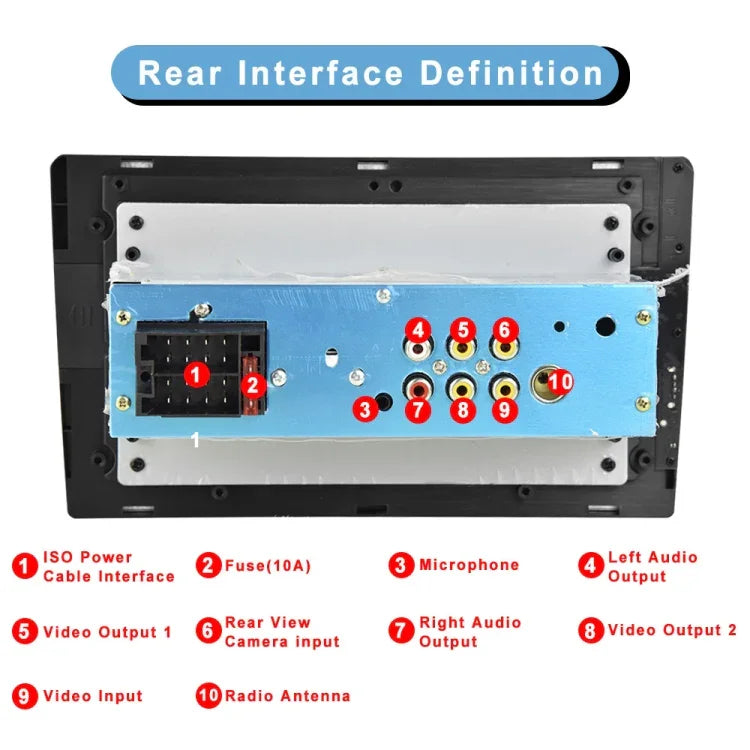 Q3570 Lecteur MP5 Carplay à broche unique 9 pouces, Style :, Standard, Standard+Caméra 4 LED, Standard+Caméra 8 LED, Standard+Caméra 12 LED