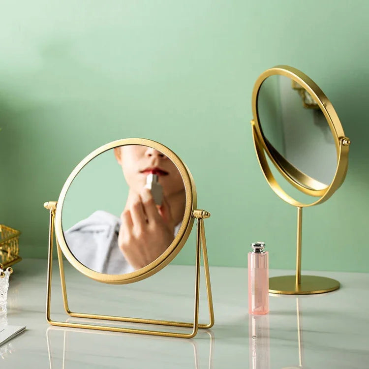 Miroir de Maquillage de Bureau Simple Miroir Portable Miroir Rotatif de Coiffeuse,Style:, Modèle Haut Doré, Modèle sur Pied Doré, Modèle Haut Noir, Modèle sur Pied Noir