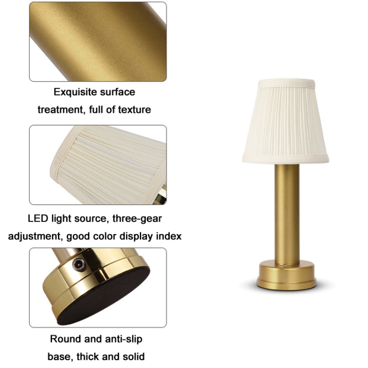 Veilleuse d'ambiance LED de chevet avec chargement USB, Argent, Doré