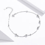 SCT005 Bracelet de cheville en argent 925 plaqué or blanc, SCT005