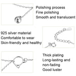 SCT003 Chaîne de cheville en argent 925 plaqué or blanc avec clochette de chat, pour femme, SCT003