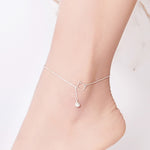 SCT003 Chaîne de cheville en argent 925 plaqué or blanc avec clochette de chat, pour femme, SCT003