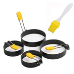 Lot de 4 cercles à œufs anti-brûlure, moule à œufs frits ronds anti-adhésif, lot de 4 anti-brûlure