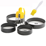 Lot de 4 cercles à œufs anti-brûlure, moule à œufs frits ronds anti-adhésif, lot de 4 anti-brûlure