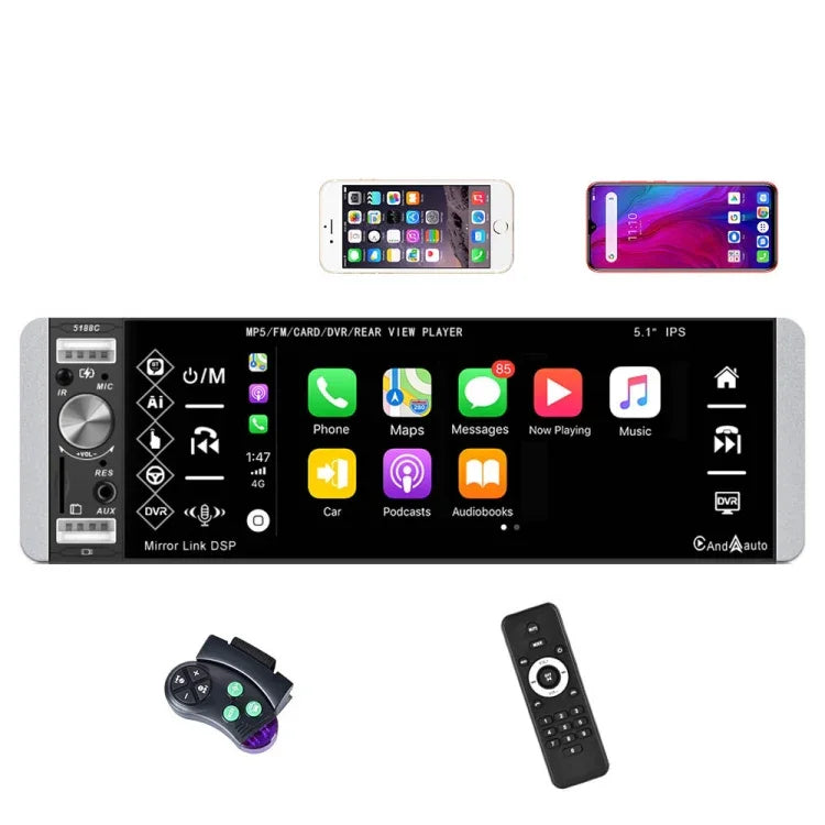 A2905 Autoradio CarPlay à écran capacitif IPS de 5,1 pouces, Style : Standard, Standard+Caméra 4 LED, Standard+Caméra 8 LED, Standard+Caméra 12 LED, Standard+Caméra AHD