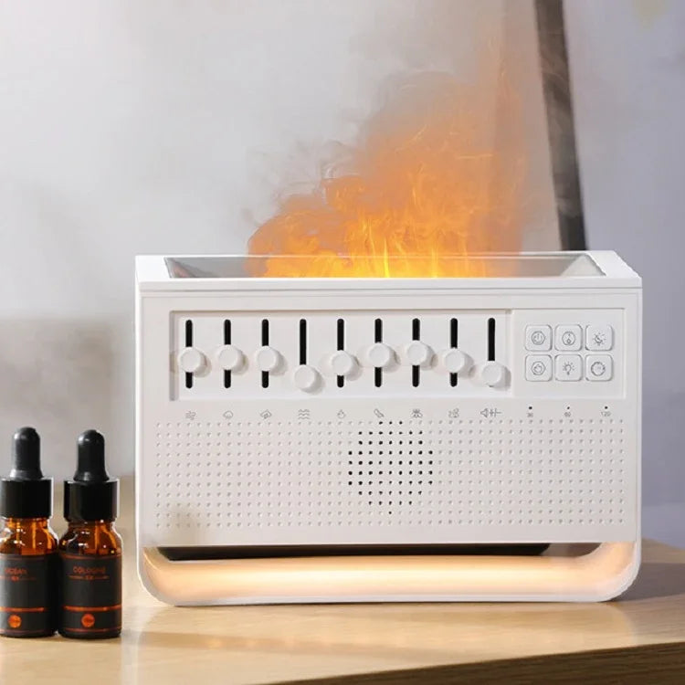 Humidificateur ultrasonique à flamme simulée avec instrument de sommeil à bruit blanc, bruit blanc