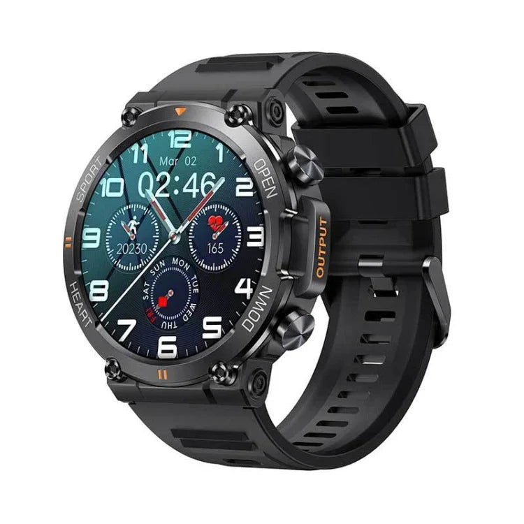 Montre connectée K56Pro 1,39 pouce avec surveillance de la fréquence cardiaque, de la pression artérielle et de l'oxygène sanguin, et fonction d'appel.