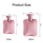 Grande bouillotte en PVC anti-explosion à injection d'eau, Spécifications : 1000ml (Rose cuir), 1000ml (Orange), 1000ml (Gris clair), 1000ml (Gris foncé), 1000ml (Bleu marine), 1000ml (Bleu ciel), 2000ml (Rose cuir), 2000ml (Orange), 2000ml (Gris clair)