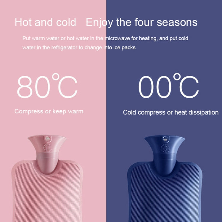 Grande bouillotte en PVC anti-explosion à injection d'eau, Spécifications : 1000ml (Rose cuir), 1000ml (Orange), 1000ml (Gris clair), 1000ml (Gris foncé), 1000ml (Bleu marine), 1000ml (Bleu ciel), 2000ml (Rose cuir), 2000ml (Orange), 2000ml (Gris clair)