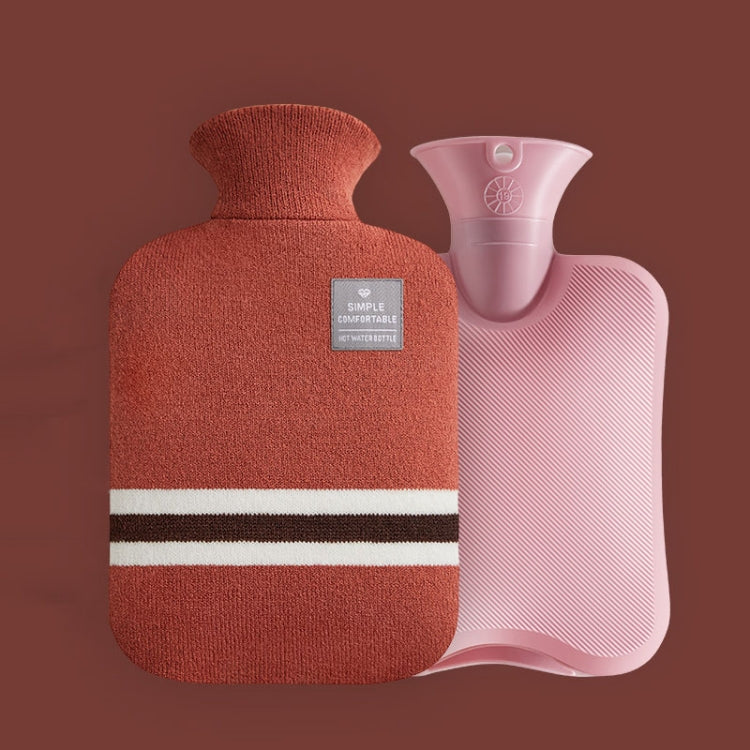 Grande bouillotte en PVC anti-explosion à injection d'eau, Spécifications : 1000ml (Rose cuir), 1000ml (Orange), 1000ml (Gris clair), 1000ml (Gris foncé), 1000ml (Bleu marine), 1000ml (Bleu ciel), 2000ml (Rose cuir), 2000ml (Orange), 2000ml (Gris clair)