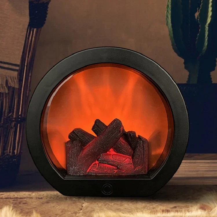 Ornements lumineux de cheminée à interrupteur tactile flamme de simulation