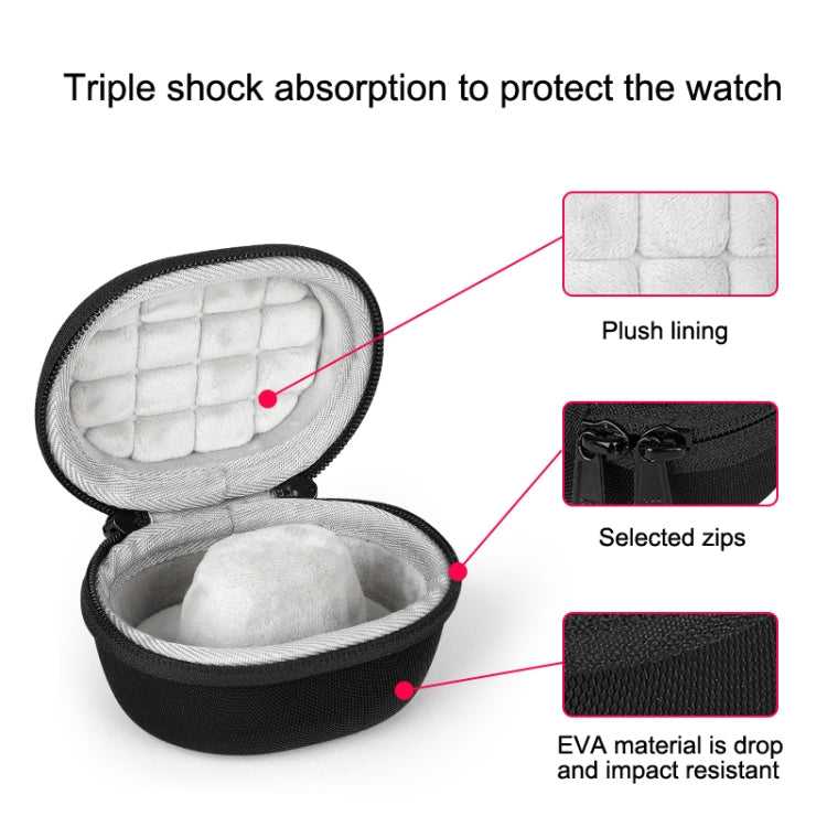Étui de rangement pour montre intelligente en EVA, sac de rangement universel en polaire pour montre avec mousqueton, noir, bleu, orange