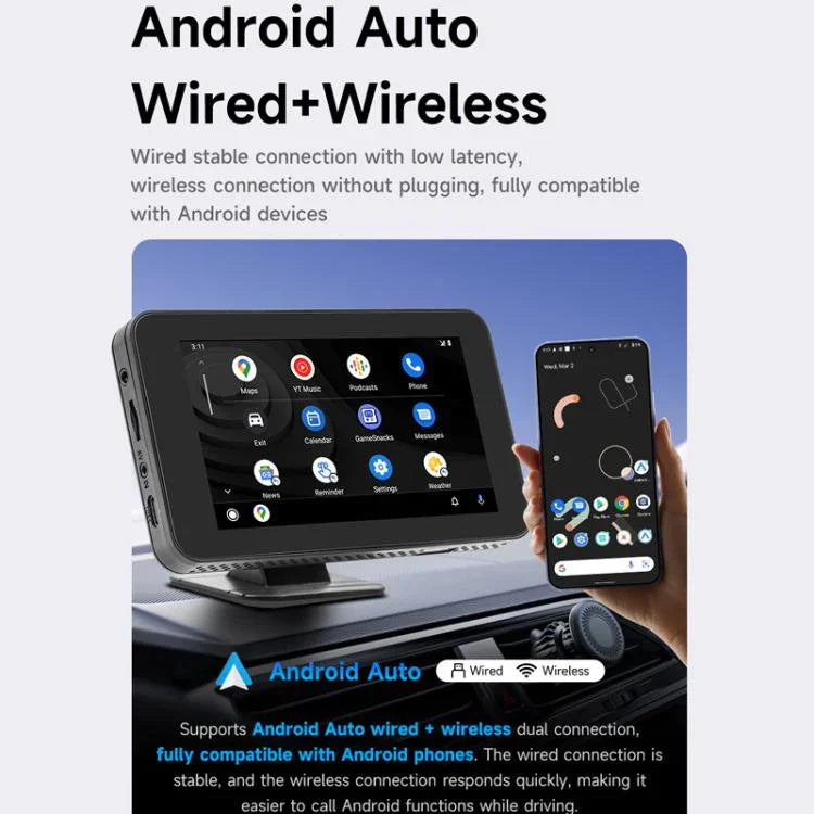 MP5 portable avec projection d'écran sans fil CarPlay/Android Auto