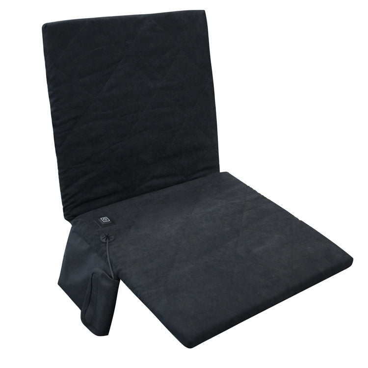 Coussins chauffants USB chauds pour camping d'hiver en extérieur avec dossier, noir avec dossier, gris avec dossier