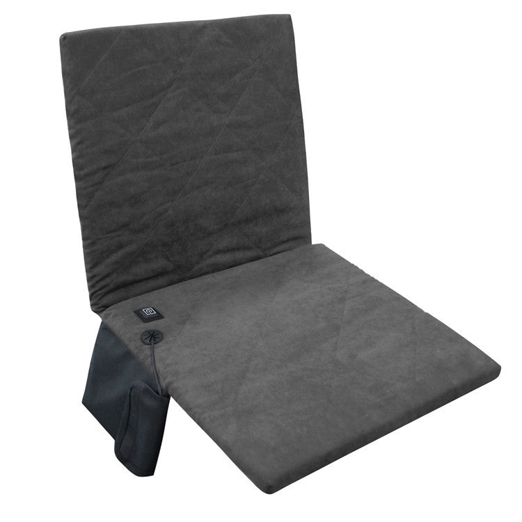 Coussins chauffants USB chauds pour camping d'hiver en extérieur avec dossier, noir avec dossier, gris avec dossier