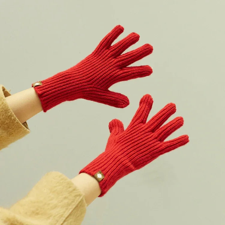 227-A0124 Gants en laine tricotés rayés chauds pour écran tactile Gants d'hiver chauds pour le cyclisme