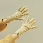 227-A0124 Gants en laine tricotés rayés chauds pour écran tactile Gants d'hiver chauds pour le cyclisme