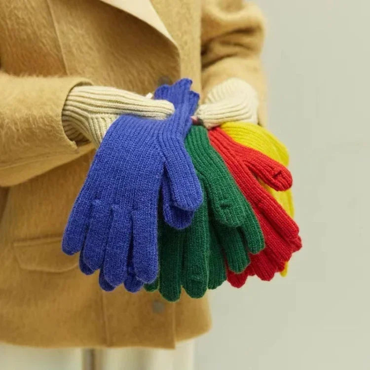 227-A0124 Gants en laine tricotés rayés chauds pour écran tactile Gants d'hiver chauds pour le cyclisme