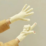 227-A0124 Gants en laine tricotés rayés chauds pour écran tactile Gants d'hiver chauds pour le cyclisme